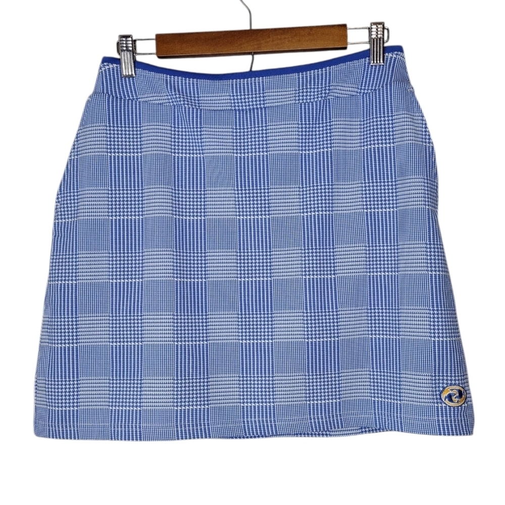 Polo Ralph Lauren Blue Preppy Patterned A-Line Running Golf Athletic Skirt Sz L